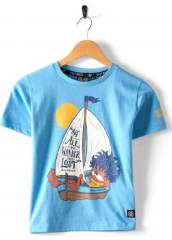 SR JUNIOR TOE THE LINE TEE LT BLUE 3/4