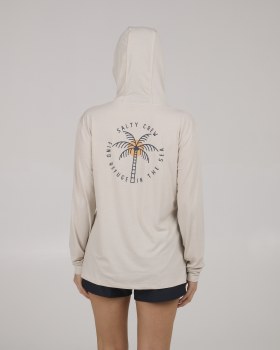 SC WOMEN'S QUEEN PALM UV HOODY OAT XS