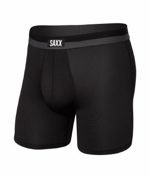SAXX MEN'S SPORT MESH BOXER BRIEF BLACK S