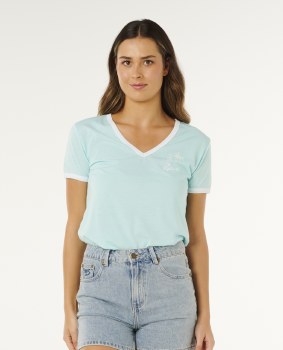 RC HOTEL MALIBU V-NECKTEE BLUE XS
