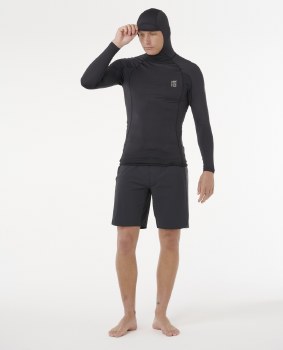 RC SEARCH UPF HOODED RASHIE BLACK XS