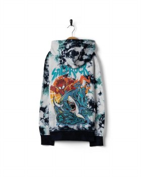 SR KIDS JAWS HOODY BLUE TIE DYE 7-8
