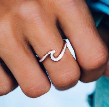 PURA VIDA ROSE GOLD/WHITE WAVE RING 6