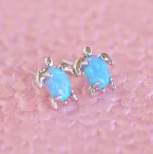 PV OPAL SEA TURTLE EARRINGS SILVER