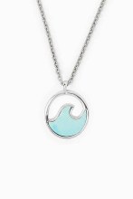 PURA VIDA STONE WAVE SILVER NECKLACE