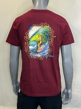 RV MEN'S HULA DANCER TEE BURGUNDY S