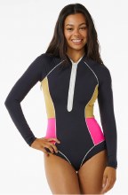 RC WOMEN'S HIBISCUS HEAT L/S SWIMSUIT L