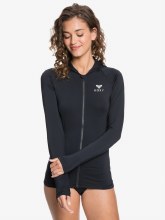 ROXY WOMEN'S L/S HOODED RASH VEST BLK XL