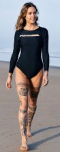 SR WOMEN'S CORA RETRO L/S SWIMSUIT S