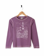 SALTROCK JNR SUP GIRL L/S TEE PURPLE 7-8