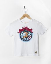 SR JUNIOR TOK BARREL T-SHIRT WHITE 4-5