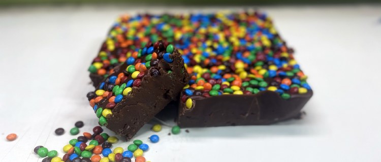 Chocolate M&Ms  River Rock Fudge