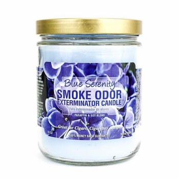 Smoke Odor Blue Serenity Candl