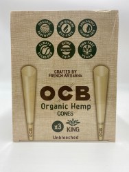 Ocb King Organic Cone 3pk