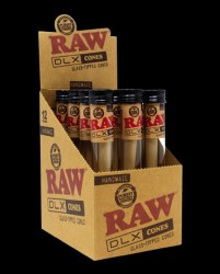 Raw Dlx Cones Glass Tipped