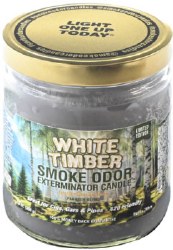 Smoke Odor White Timber Candle