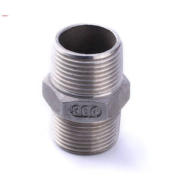 Nipple, Hexagon 1/4&quot; SS