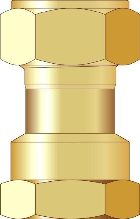 1/2" COMPRESSION  FEMALE IRON X C STRAIGHT COUPLING
