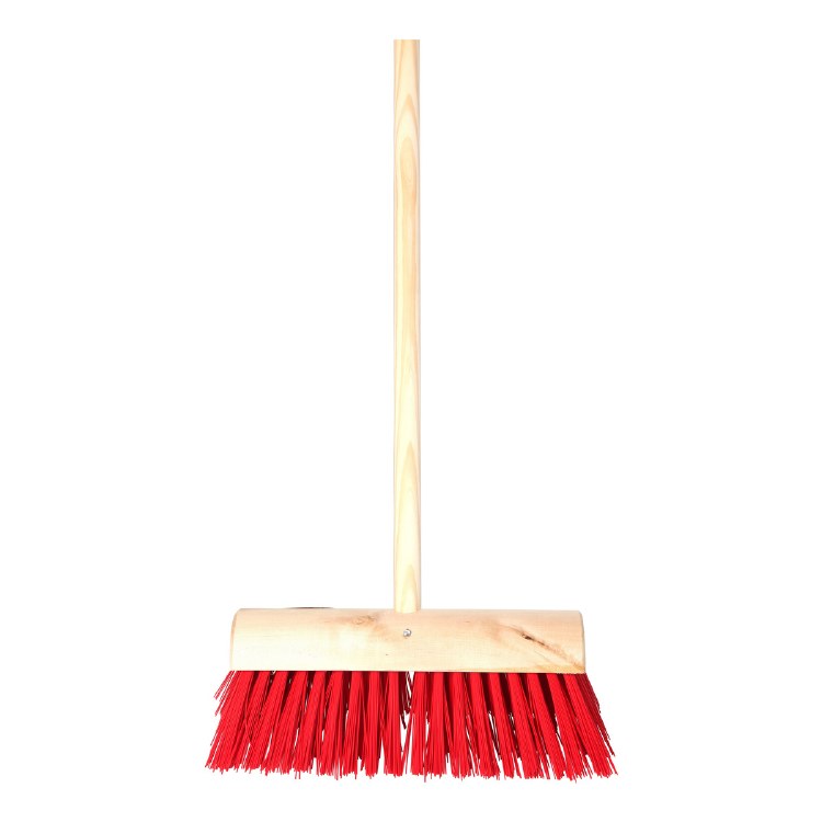 VARIAN 14&quot; RED PVC BROOM WITH HANDLE
