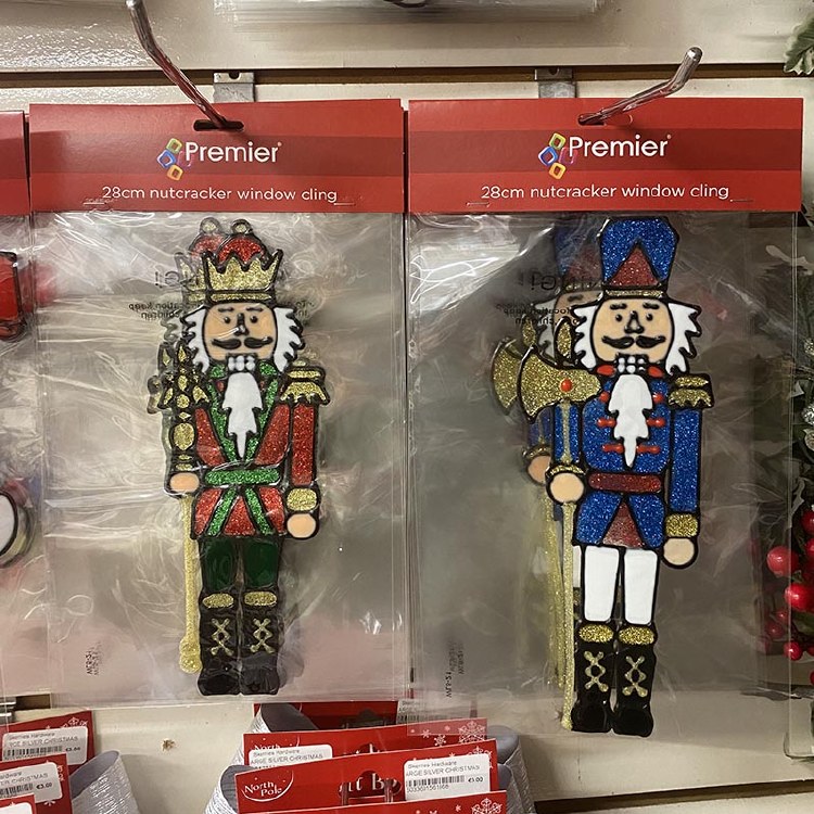 NUTCRACKER WINDOW CLING STICKER 28X10CM