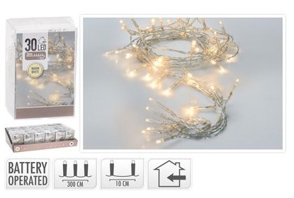 30 WARM WHITE BATTERY OPERATED LIGHTS