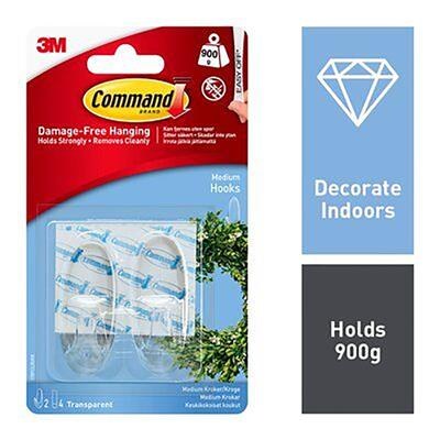 3M COMMAND MEDIUM OVAL HOOK - CLEAR