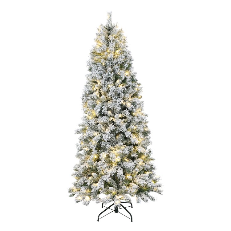 7FT PRELIT FLOCKED CHRISTMAS TREE