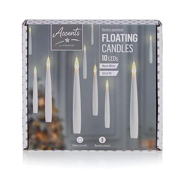 PREMIER BATTERY OPERATED 10 LED FLOATING CANDLES