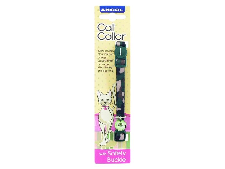 ANCOL CAMO CAT COLLAR GREEN