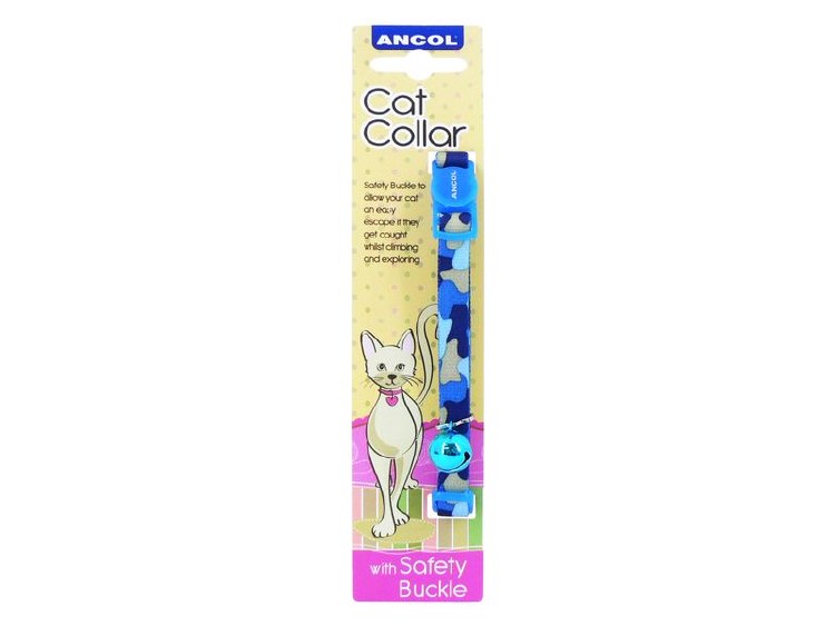ANCOL CAT COLLAR  - CAMOFLAGE BLUE