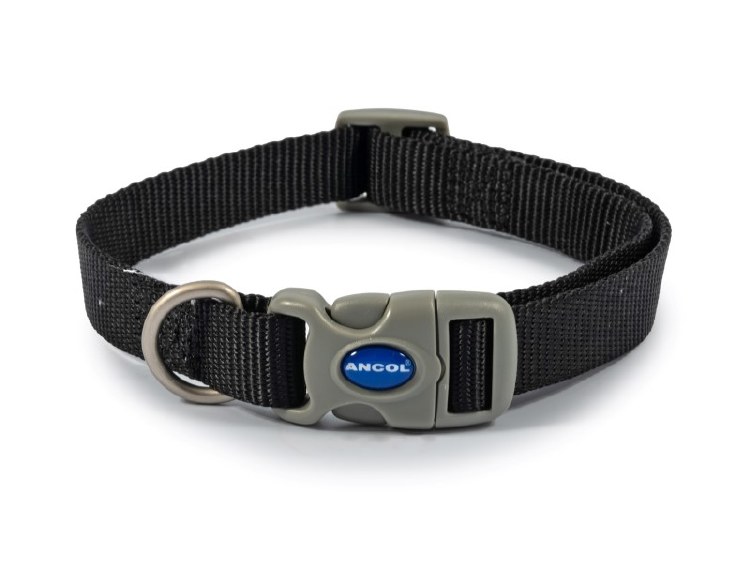 ANCOL VIVA NYLON ADJUSTABLE COLLAR BLACK SIZE 1-2