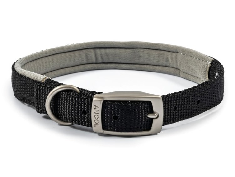 ANCOL VIVA PADDED NYLON COLLAR BLACK 18" S4