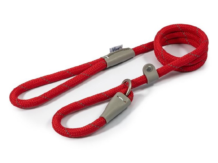ANCOL VIVA ROPE SLIP LEAD RED 12MMX1.2M