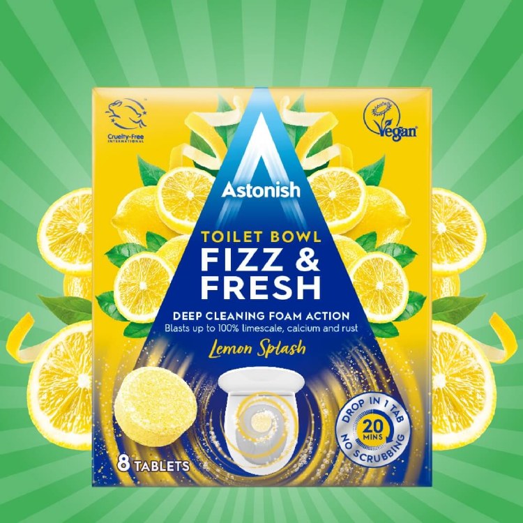 ASTONISH TOILET BOWL FIZZ AND FRESH TAB - LEMON SPLASH