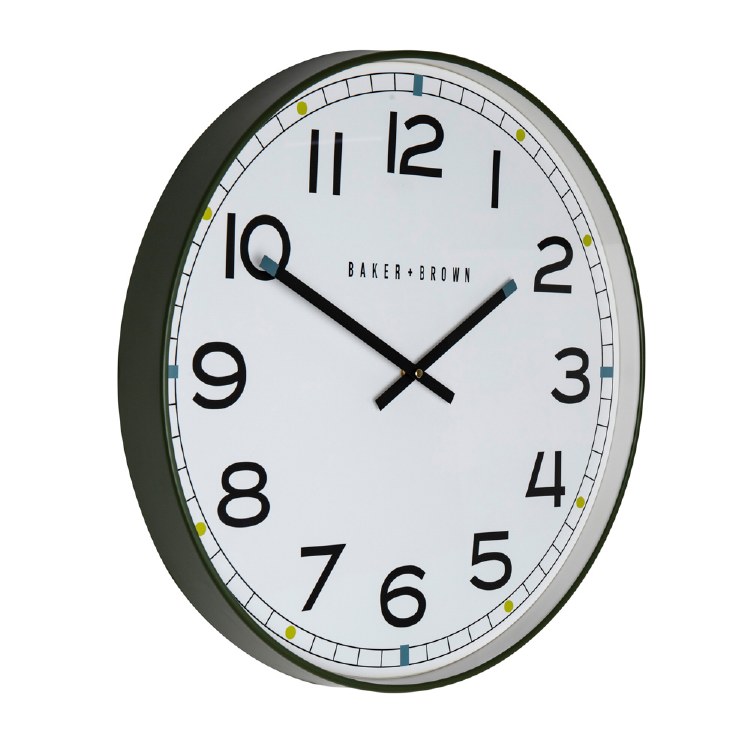 BAKER AND BROWN CLOCK - TREVI GREEN 50CM