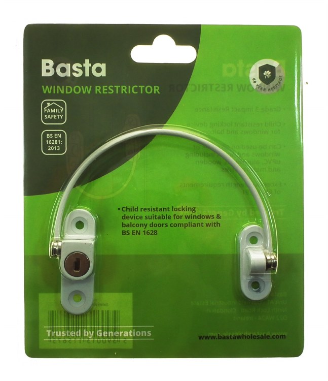 BASTA LOCKING WINDOW RESTRICTOR - WHITE