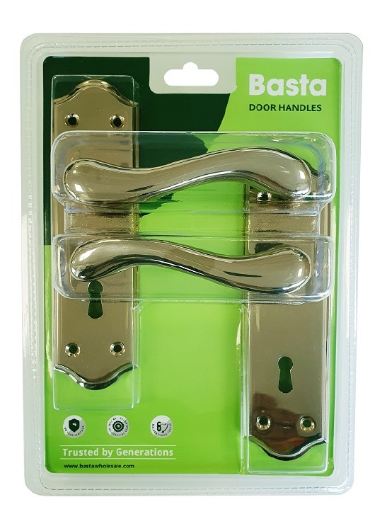 BASTA YEATS KEYHOLE DOOR HANDLE BRASS