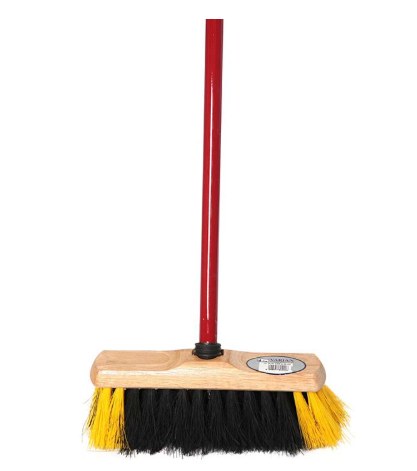 VARIAN BLACK &amp; WHITE  11" SWEEPING BRUSH WITH RED HANDLE