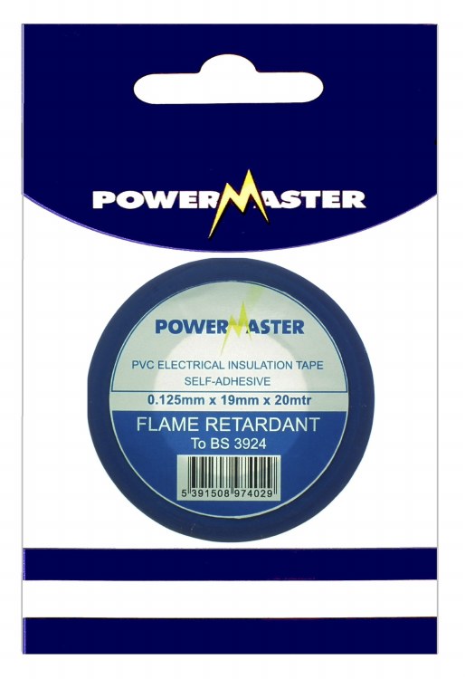 POWERMASTER FLAME RETARDANT PVC ELECTRICAL INSULATION TAPE - BLUE