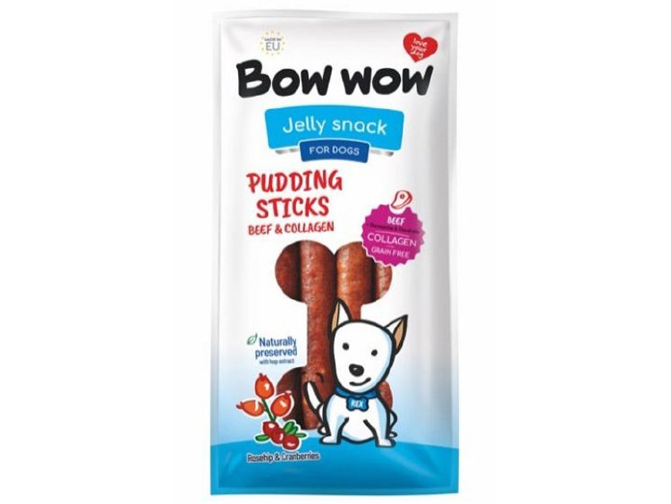 BOW WOW PUDDING STICK BEEF&amp;COLLAGEN 6 PACK