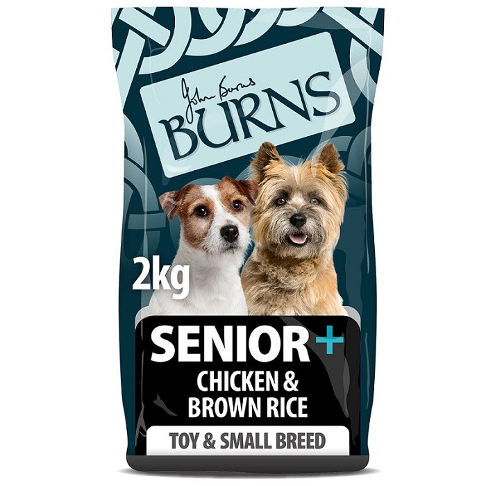 BURNS SENIOR TOY &amp; SMALL BREED 2KG CHICKEN &amp; BROWN RICE