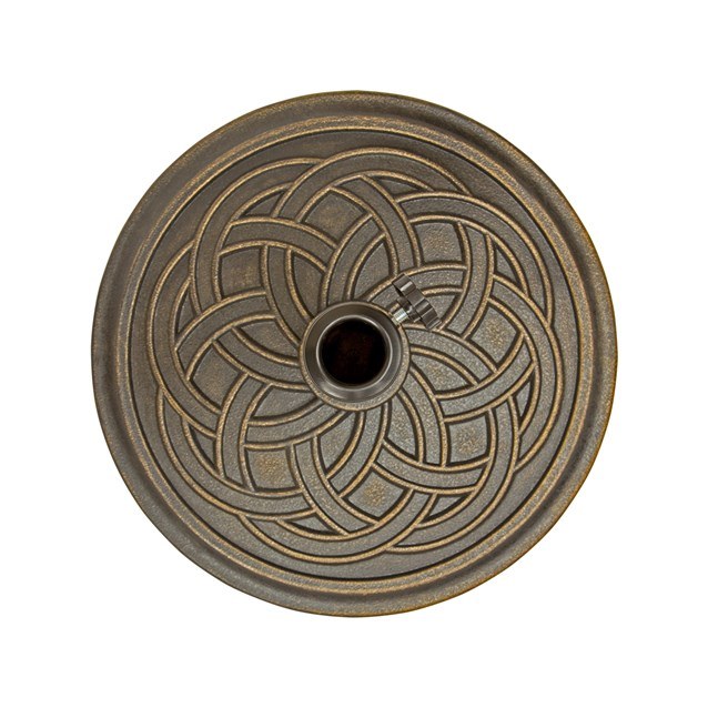 CELTIC PATTERN RESIN PARASOL BASE - 12KG BRONZE