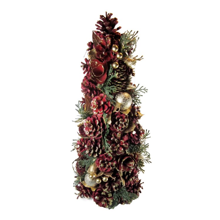 TARA LANE CENTREPIECE TREE WITH RED CONES AND GOLD BAUBLES