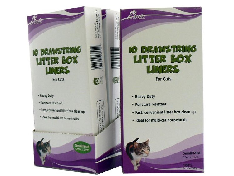 CHEEKO 10 LITTER BOX LINER SML/MED D`STRING