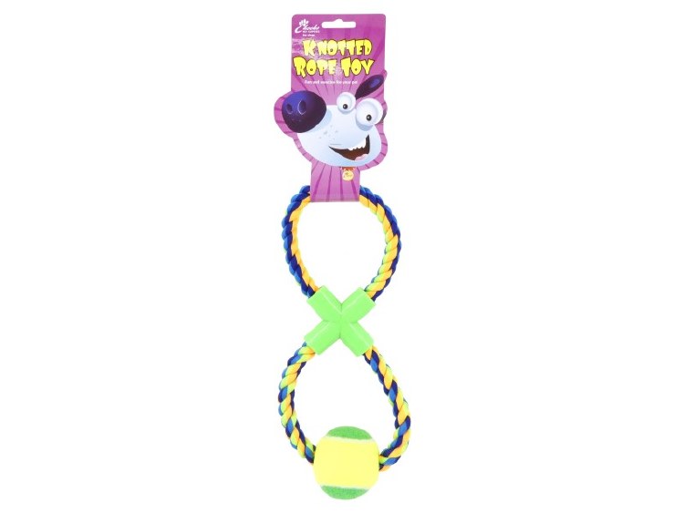 CHEEKO FIGURE 8 ROPE TUG + BALL 30CM