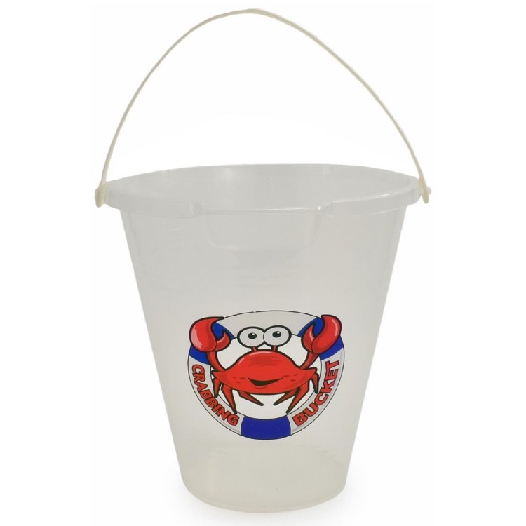 CLEAR CRAB BUCKET WITH PRINT 23CM