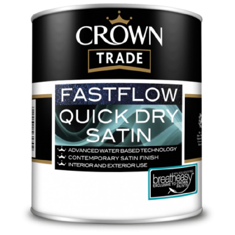 CROWN FASTFLOW QUICK DRYING SATIN WHITE 5L