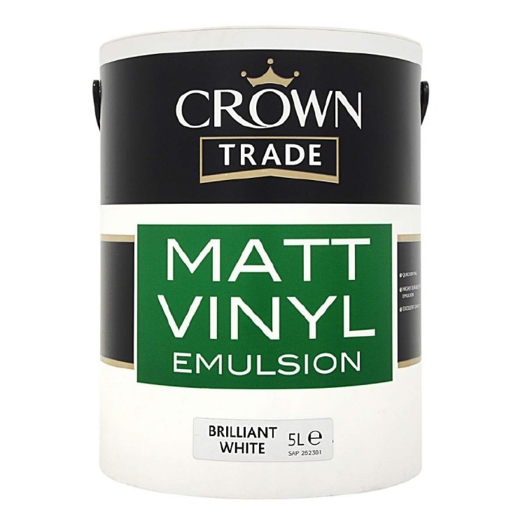 CROWN TRADE MATT EMULSION BRILLIANT WHITE 5L