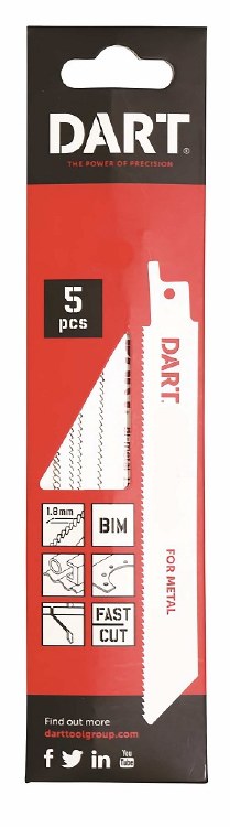 DART METAL RECIP BLADE 225MM 5PACK