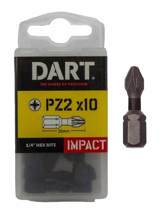 DART PZ2 IMPACT DRIVER BIT - PACK 10
